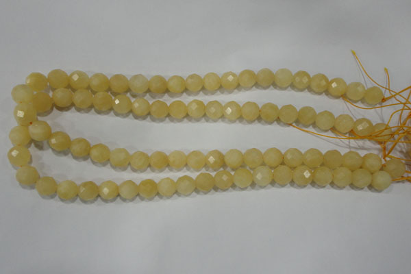 CYJ153 15.5 inches 10mm faceted round yellow jade beads wholesale