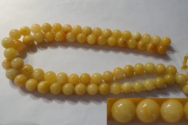 CYJ254 15.5 inches 12mm round yellow jade beads wholesale