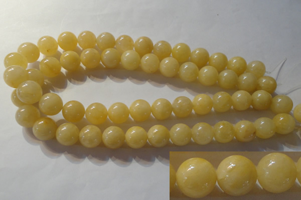 CYJ255 15.5 inches 14mm round yellow jade beads wholesale