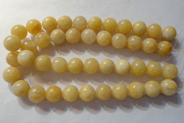 CYJ257 15.5 inches 18mm round yellow jade beads wholesale