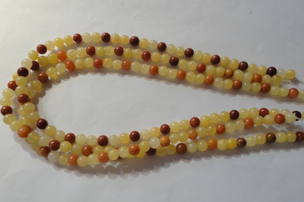 CYJ261 15.5 inches 6mm round mixed color yellow jade beads wholesale