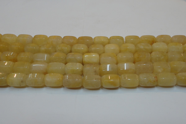 CYJ270 15.5 inches 10*14mm faceted tube yellow jade gemstone beads