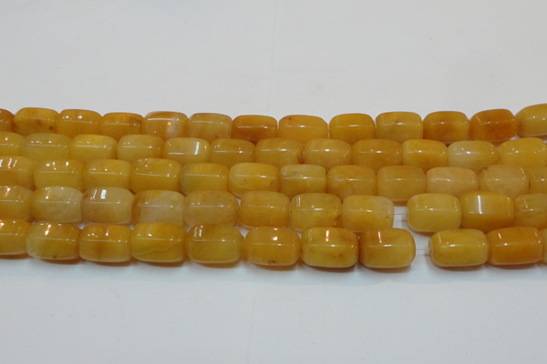 CYJ271 15.5 inches 10*14mm faceted tube yellow jade gemstone beads