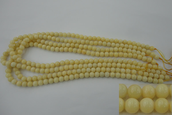 CYJ301 15.5 inches 6mm round yellow jade beads wholesale