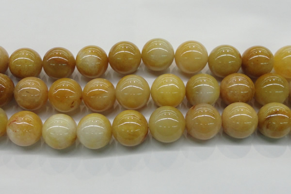 CYJ408 15.5 inches 20mm round yellow jade gemstone beads