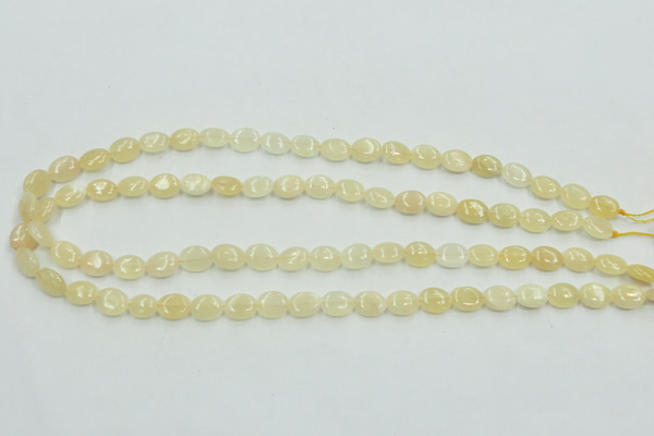 CYJ59 15.5 inches 8*10mm oval yellow jade gemstone beads wholesale