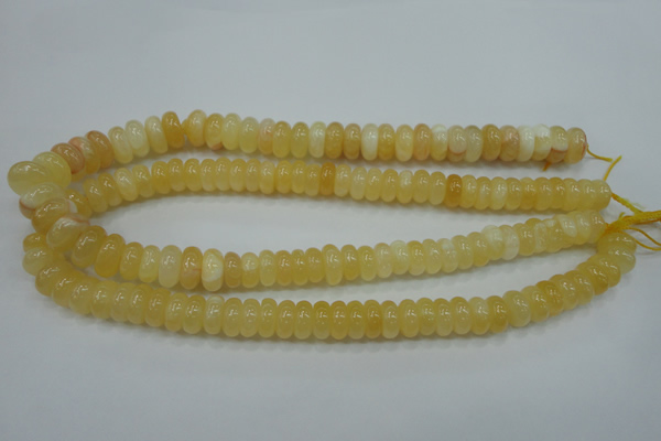 CYJ65 15.5 inches 6*12mm rondelle yellow jade beads wholesale