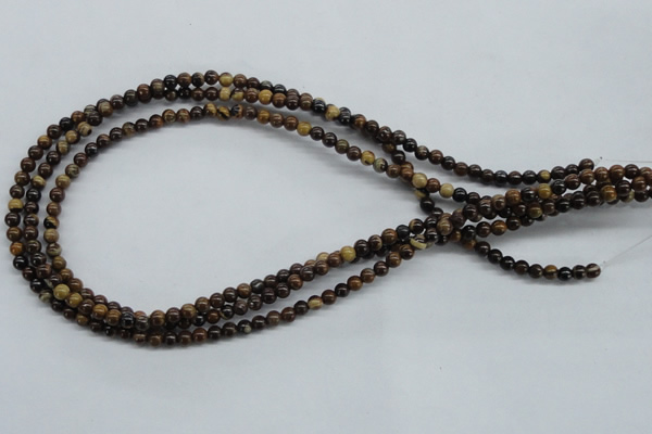 CZJ168 15.5 inches 4mm round iron zebra jasper beads wholesale