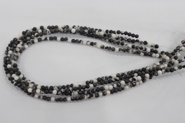 CZJ201 15.5 inches 4mm round black & white zebra jasper beads