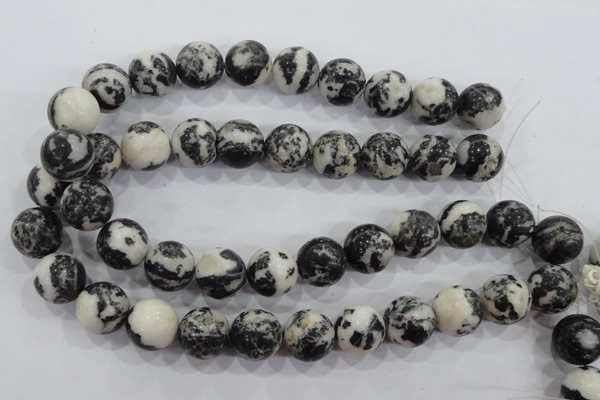 CZJ208 15.5 inches 18mm round black & white zebra jasper beads