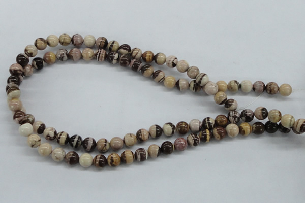 CZJ250 15.5 inches 8mm round zebra jasper beads wholesale