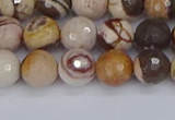 CZJ280 15.5 inches 8mm faceted round zebra jasper beads