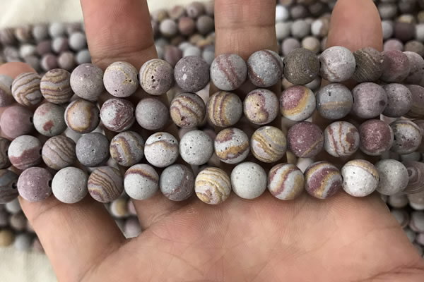 CZJ287 15.5 inches 8mm round matte red zebra jasper beads