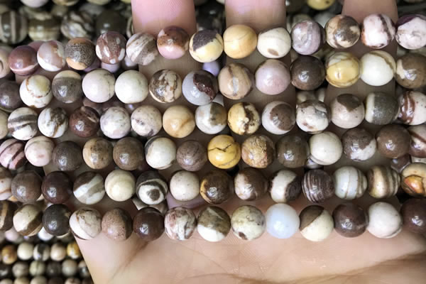 CZJ292 15.5 inches 8mm round brown zebra jasper beads wholesale