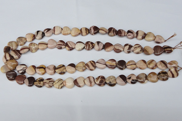 CZJ351 15.5 inches 12*12mm heart zebra jasper beads wholesale