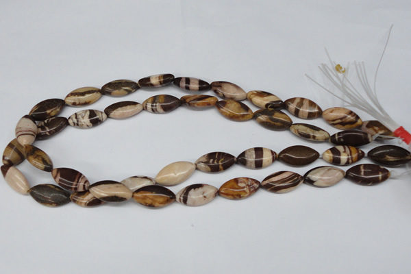 CZJ354 15.5 inches 10*20mm marquise zebra jasper beads wholesale
