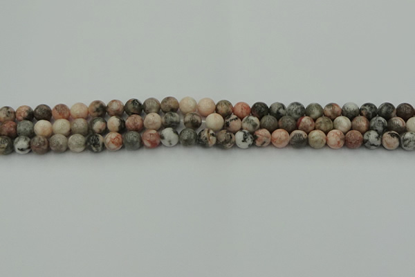 CZJ550 15.5 inches 4mm round pink zebra jasper beads wholesale