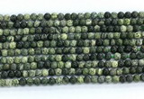 CZJ570 15.5 inches 4mm round green zebra jasper gemstone beads