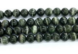 CZJ574 15.5 inches 12mm round green zebra jasper gemstone beads