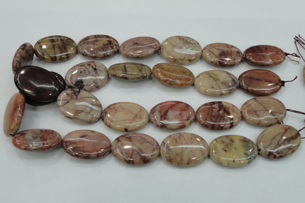 CZJ84 16 inches 22*30mm oval red zebra jasper beads wholesale