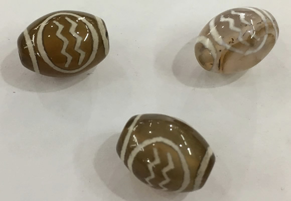 DZI305 10*14mm drum tibetan agate dzi beads wholesale