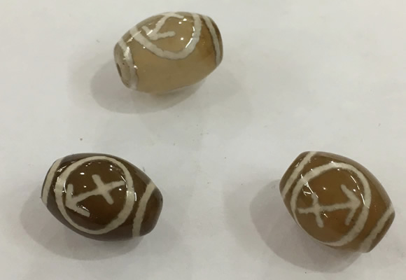 DZI309 10*14mm drum tibetan agate dzi beads wholesale