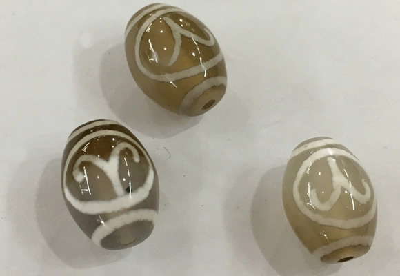 DZI310 10*14mm drum tibetan agate dzi beads wholesale