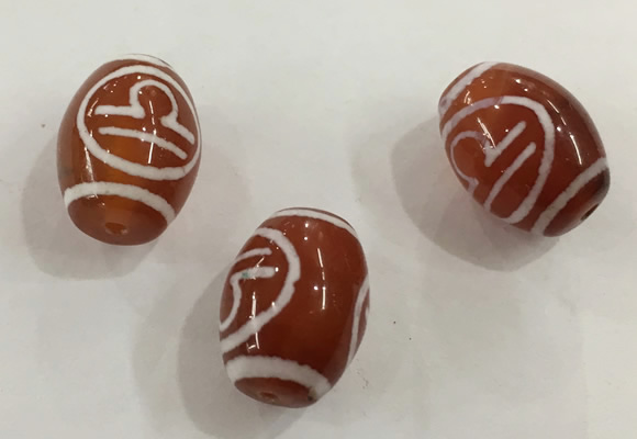 DZI317 10*14mm drum tibetan agate dzi beads wholesale
