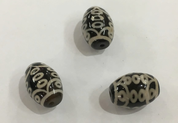 DZI342 10*14mm drum tibetan agate dzi beads wholesale