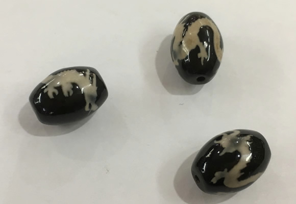 DZI345 10*14mm drum tibetan agate dzi beads wholesale