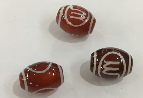 DZI376 10*14mm drum tibetan agate dzi beads wholesale