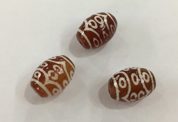 DZI394 10*14mm drum tibetan agate dzi beads wholesale