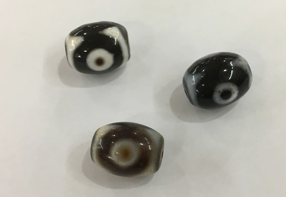 DZI537 12*16mm drum tibetan agate dzi beads wholesale