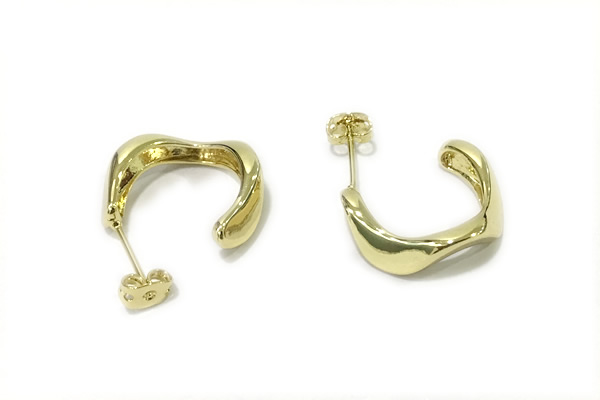 EARR31 22mm copper earrings gold plated