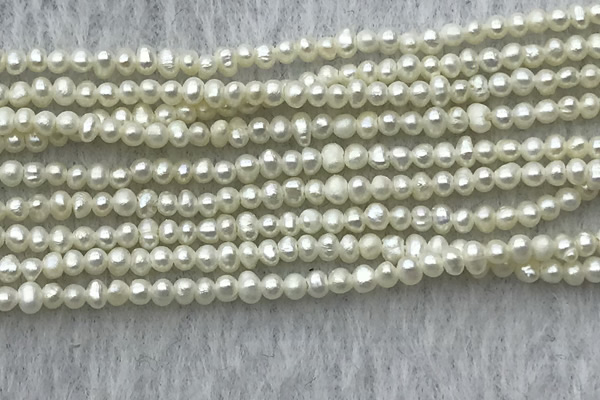 FWP03 14.5 inches 1.8mm - 2mm potato white freshwater pearl strands