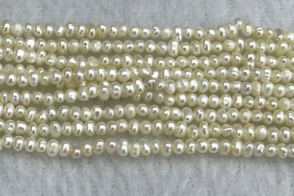 FWP04 14.5 inches 1.8mm - 2.1mm potato white freshwater pearl strands
