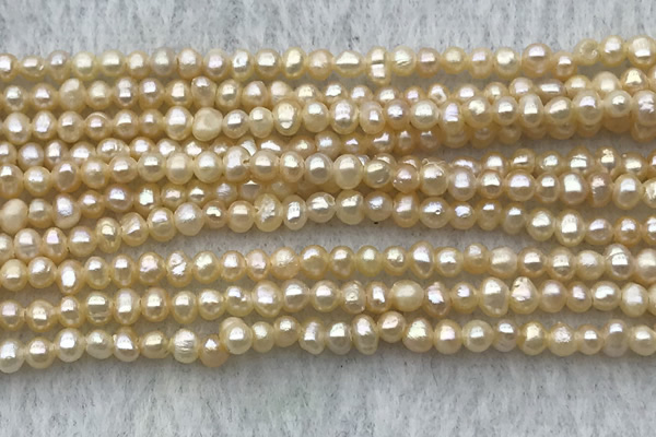 FWP08 14.5 inches 2mm - 3mm potato pink freshwater pearl strands