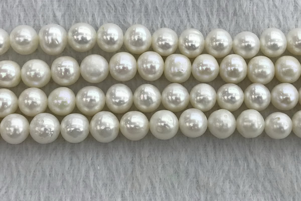 FWP102 15 inches 9mm - 10mm potato white freshwater pearl strands
