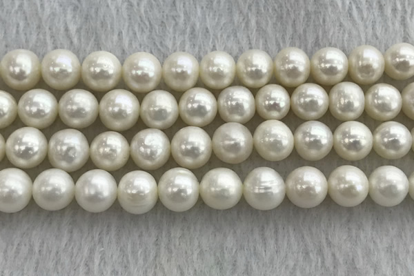 FWP103 15 inches 9mm - 10mm potato white freshwater pearl strands