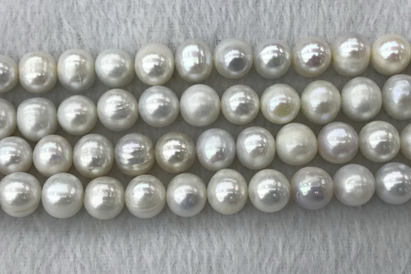 FWP115 15 inches 10mm - 11mm potato grey freshwater pearl strands