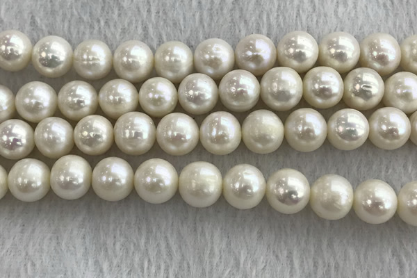 FWP116 15 inches 10mm - 11mm potato white freshwater pearl strands