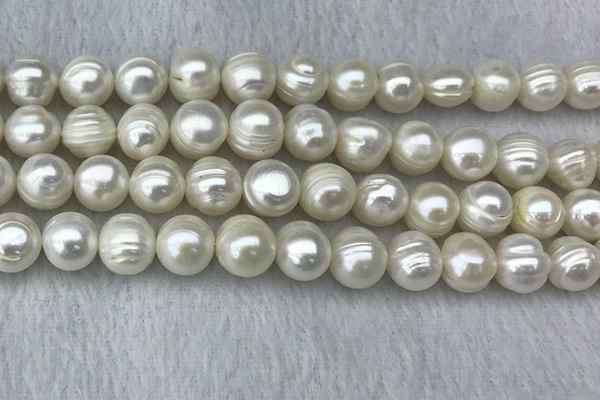 FWP123 15 inches 11mm - 12mm potato white freshwater pearl strands