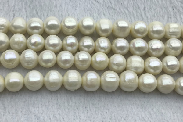 FWP125 15 inches 11mm - 12mm potato white freshwater pearl strands