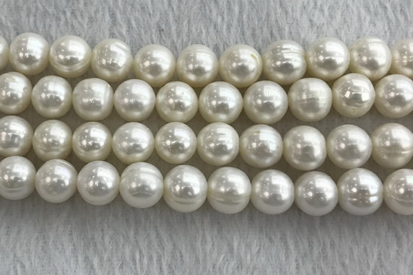 FWP129 15 inches 10mm - 11mm potato white freshwater pearl strands