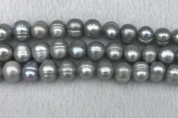 FWP141 15 inches 11mm - 12mm potato grey freshwater pearl strands
