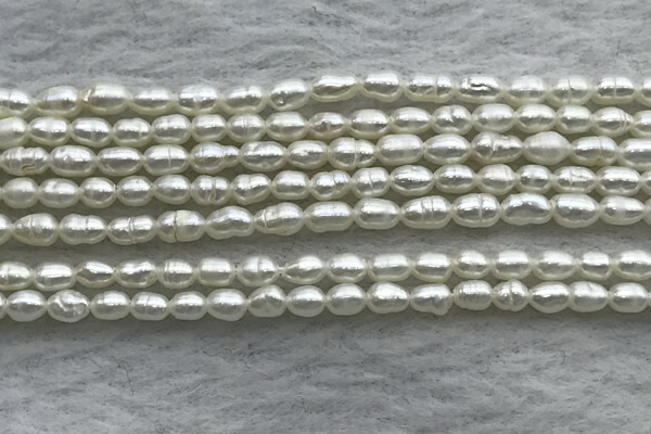 FWP153 14.5 inches 2mm - 3mm rice white freshwater pearl strands