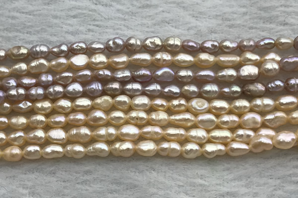 FWP158 14.5 inches 3mm - 4mm rice purple & pink freshwater pearl strands