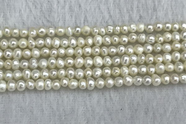FWP17 14.5 inches 3.2mm - 3.7mm potato white freshwater pearl strands