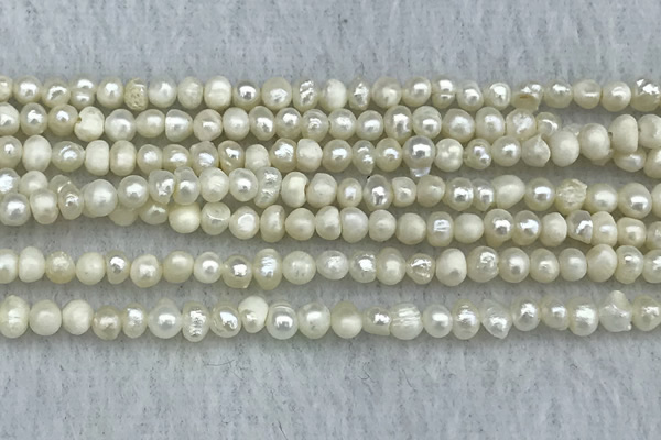 FWP18 14.5 inches 3mm - 4mm potato white freshwater pearl strands