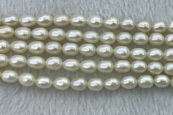 FWP182 15 inches 6mm - 7mm rice white freshwater pearl strands